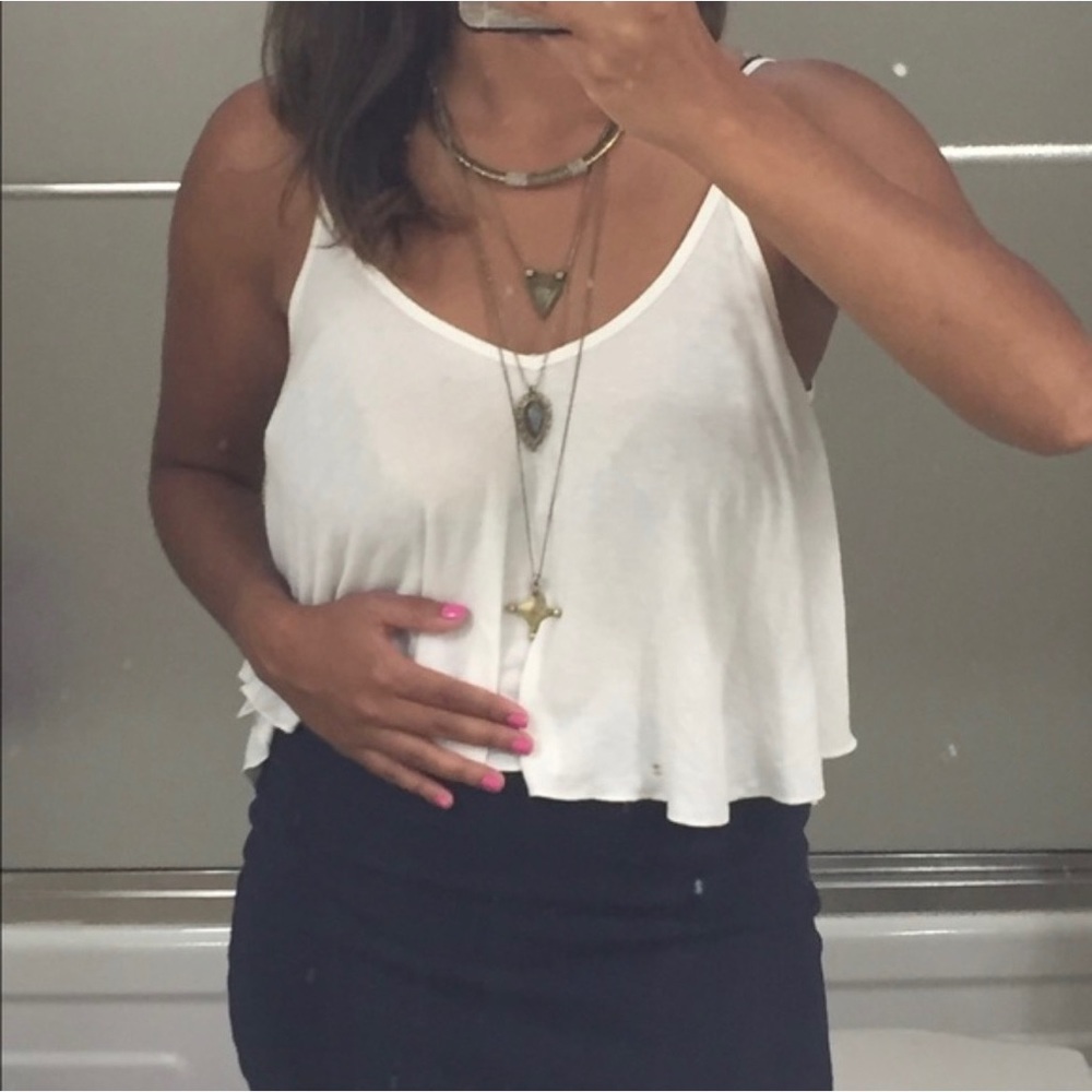 ❌SOLD UO Ecote White Tank Crop Top